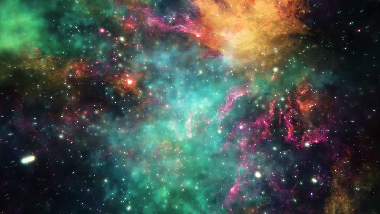 animación de bucle sin problemas de volar a través de las estrellas y nebulosas