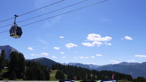 cable car moving over scenic mountain landscape