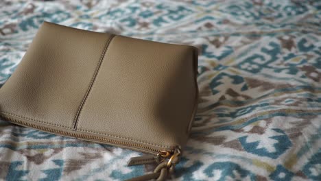 beige leather crossbody bag