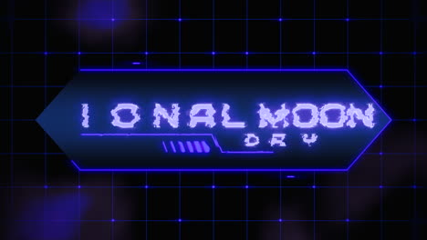 national moon day on digital screen with hud elements