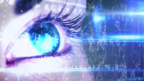 procesamiento de datos sobre el ojo humano contra la red de conexiones