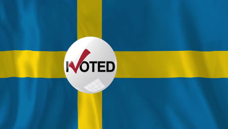 i voted text animation over swedish flag background