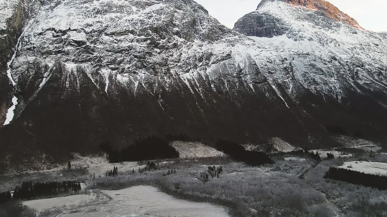 Unique Topography Of Mountains In Trollsveggen  Norway - aerial shot
