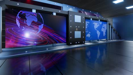 news tv studio set - virtual green screen background loop