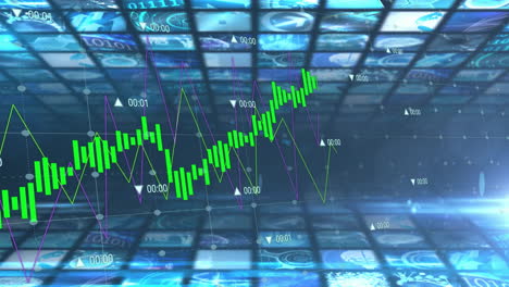 animation of digital data processing over digital screens