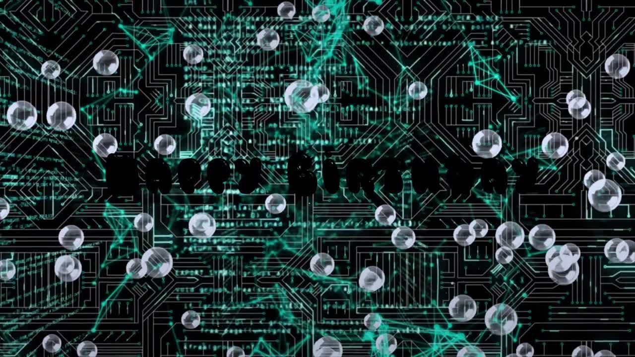 데이터 처리 위에 떠다니는 거품의 애니메이션