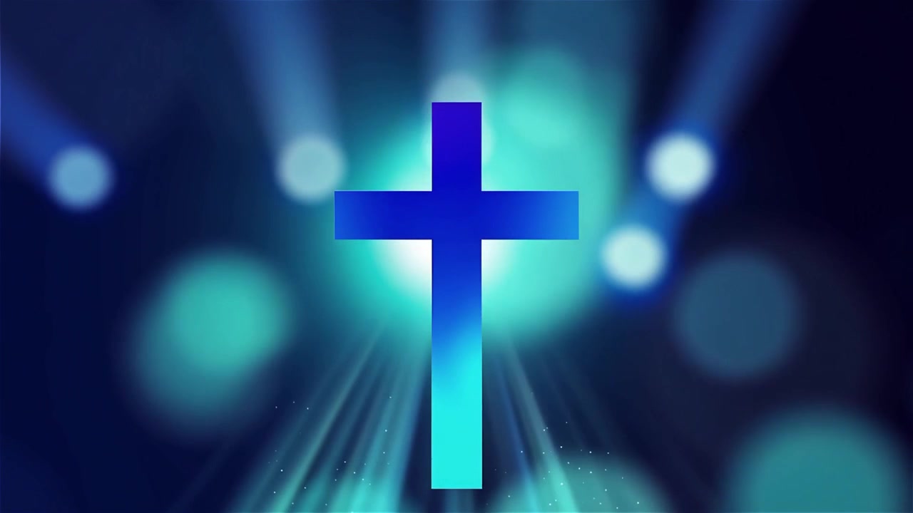 Croce Cristiana Luce Celestiale Sfondo per il Culto.