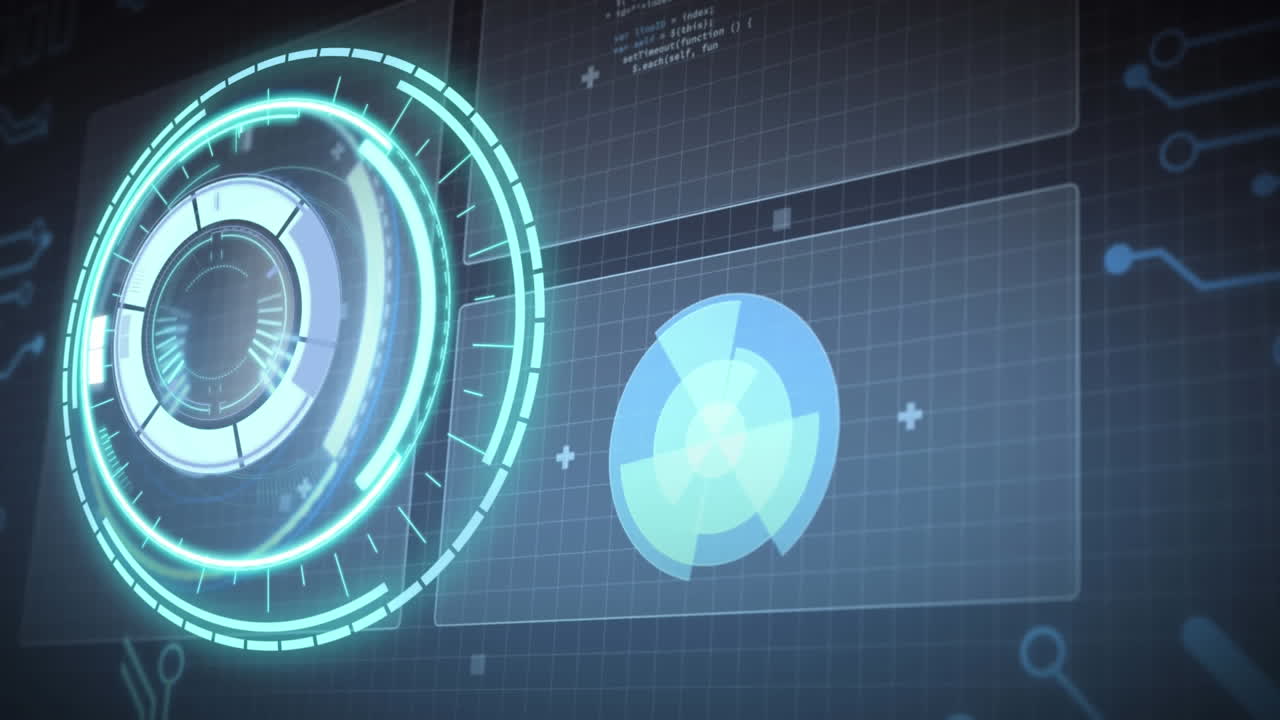 animación del escaneo del alcance sobre el procesamiento de datos sobre fondo negro