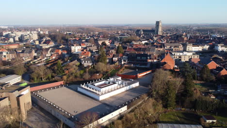 roman temple site and ancient basilica in tongeren city