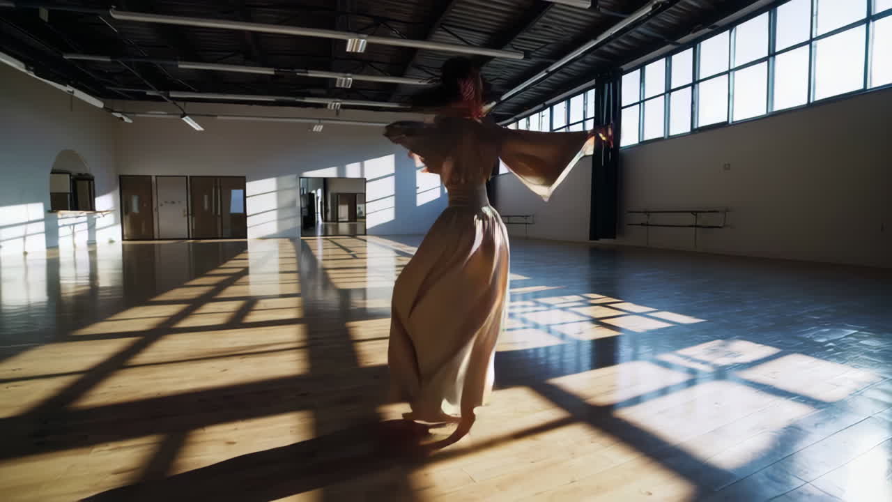 mujer bailando en un estudio de baile