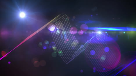 animation of wave patterns and lens flares moving over abstract background