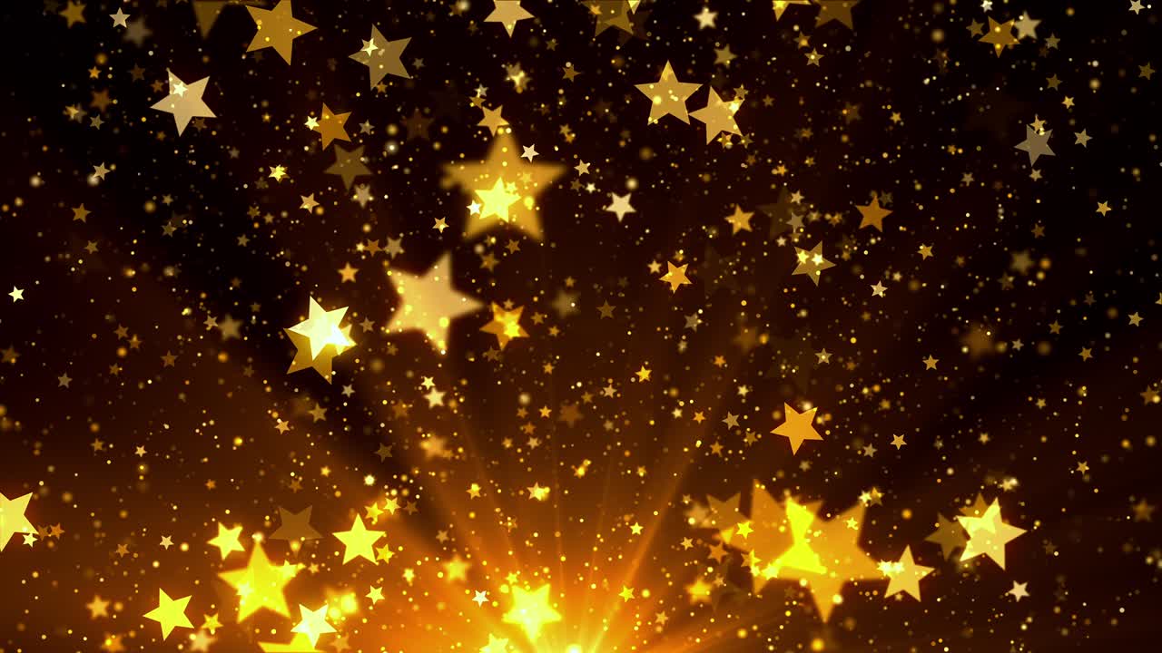 estrellas doradas voladoras y lujos brillantes