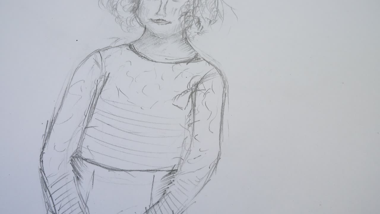 Disegno di un ritratto della ragazza