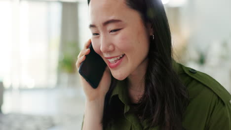 Phone-call,-yes-and-happy-woman-with-work