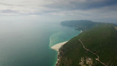 arrã¡bida island aerial view