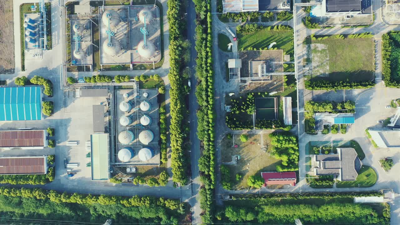 Aerial view oil refinery, refinery plant, refinery factory.