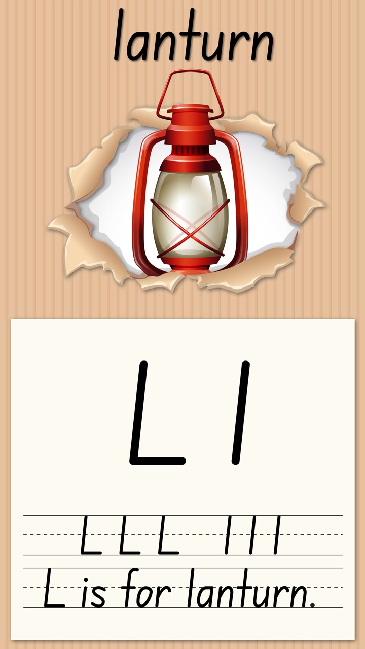 Educational Animation for Learning Letter L and Lantern