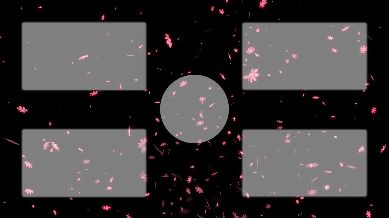 코스모스 꽃 입자 엔드 카드 엔딩 스크린 모션 그래픽