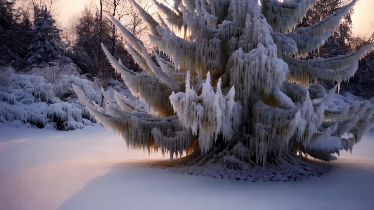 겨울 풍경 에서 얼음 으로 인 나무