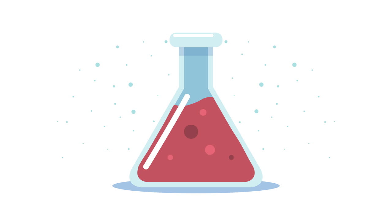 laboratory test flask equipment animated