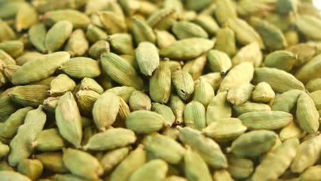 close up of green cardamom pods