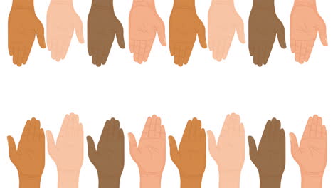 human rights animation with diversity hands