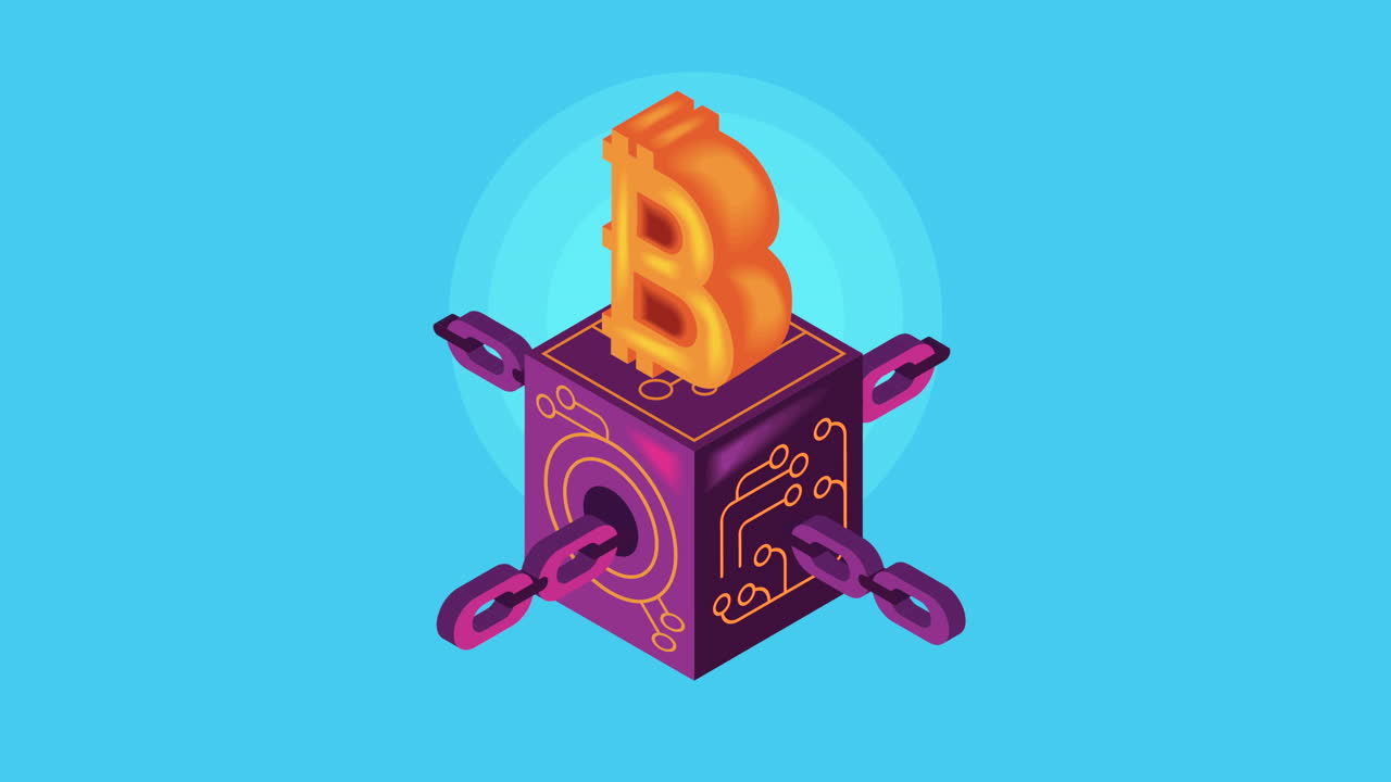 박스 애니메이션에서 비트코인 기호