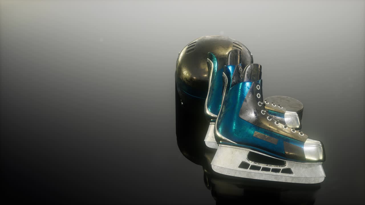 equipo de hockey de bucle en la oscuridad