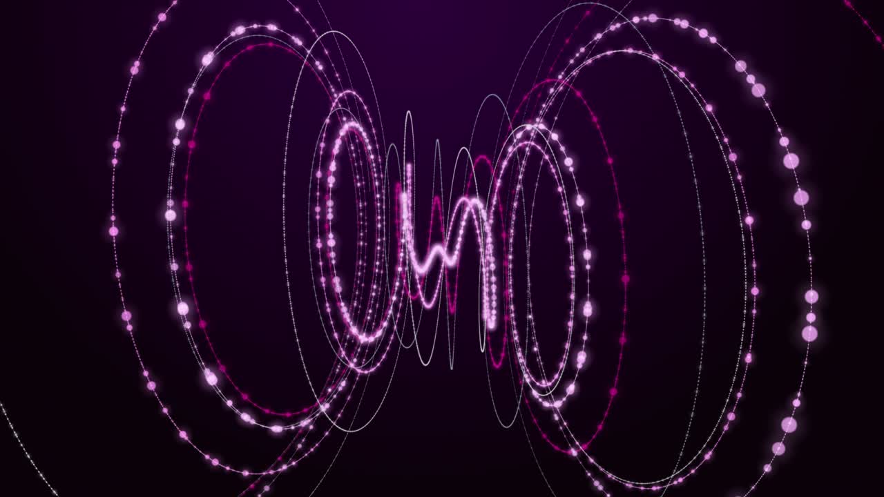 천천히 움직이는 입자 줄무 객체와 함께 미래 애니메이션, 4096x2304 루프 4k