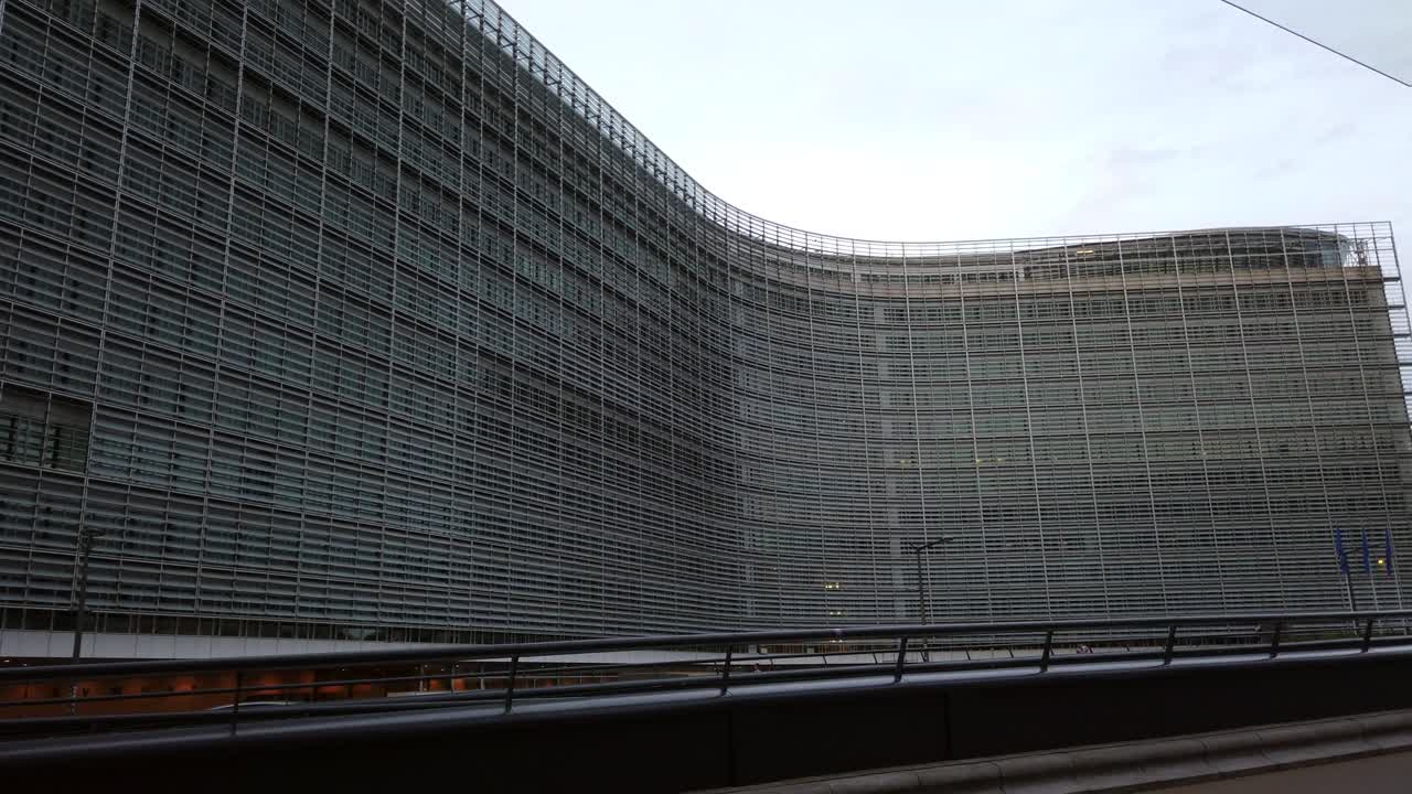 Schuman roundabout near the European Commission and European Council HQs in Brussels, Belgium