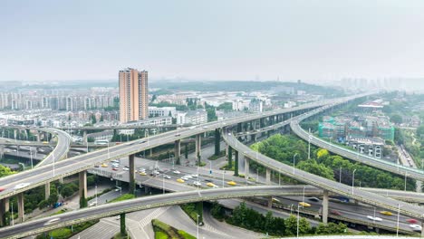 time lapse of grade separation bridge.nanjing,china.