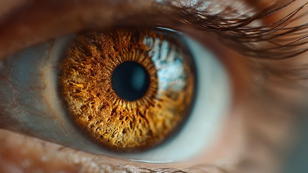 An Intimate Close-Up of an Eye Capturing the Intricate Patterns and Color Variations of the Iris, Highlighting Its Natural Beauty and Unique Characteristics