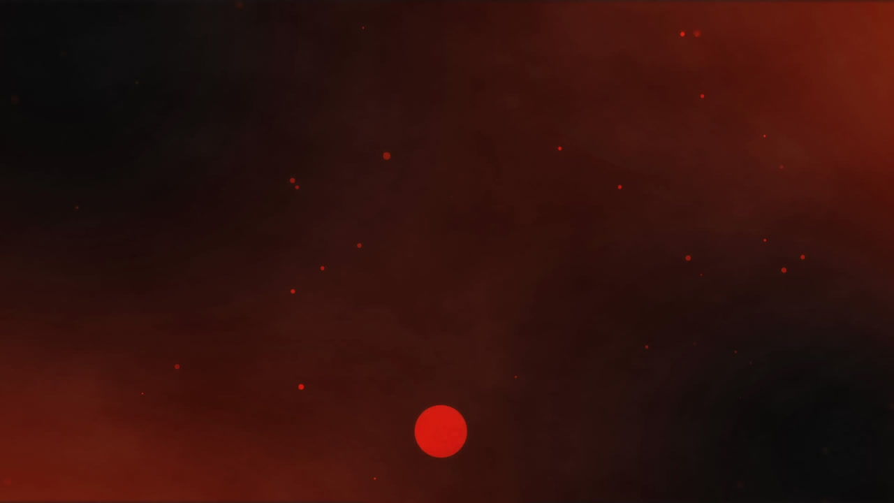 검은색 배경에 떨어지는 빨간색과 색의 콘티의 움직이는 보케 애니메이션