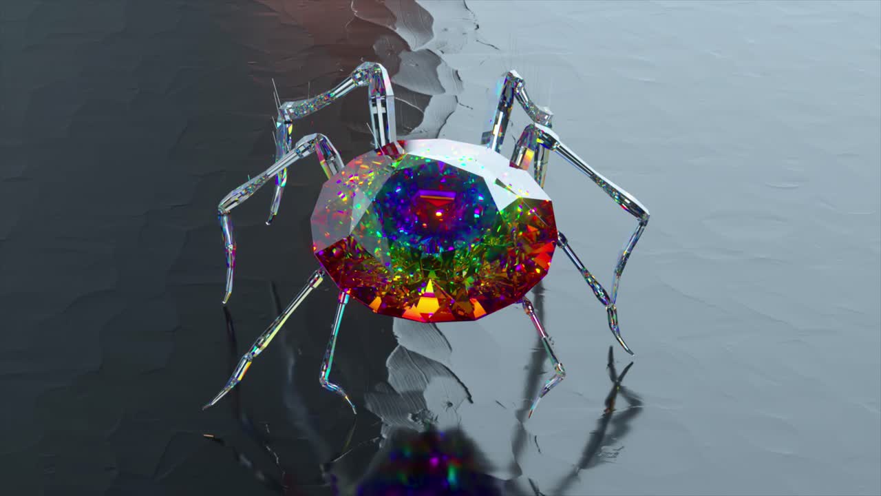 la araña diamante del arco iris