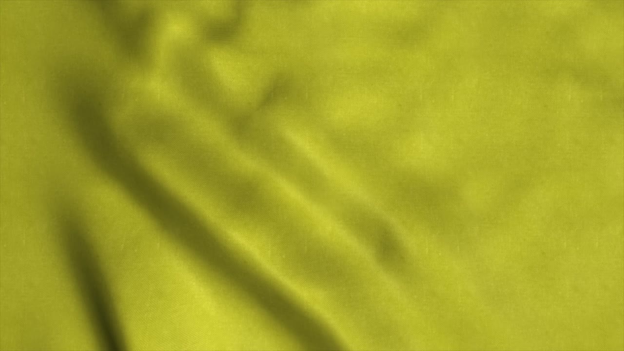 la animación de la bandera dorada ondeando un bucle sin costuras. el video de la bandera de fondo amarillo ondeando en el viento