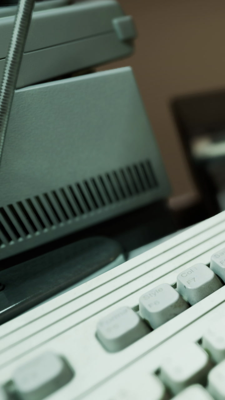 Exploring the textures and lines of vintage technology in a cozy workspace