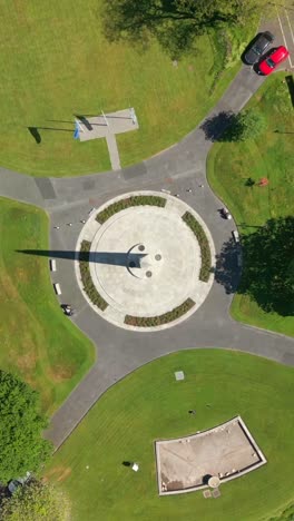 rising overhead social ratio aerial video of the irish government's seanad éireann building in dublin city centre, ireland on a bright and sunny day. filmed in 1080x1920 and with rec709 color