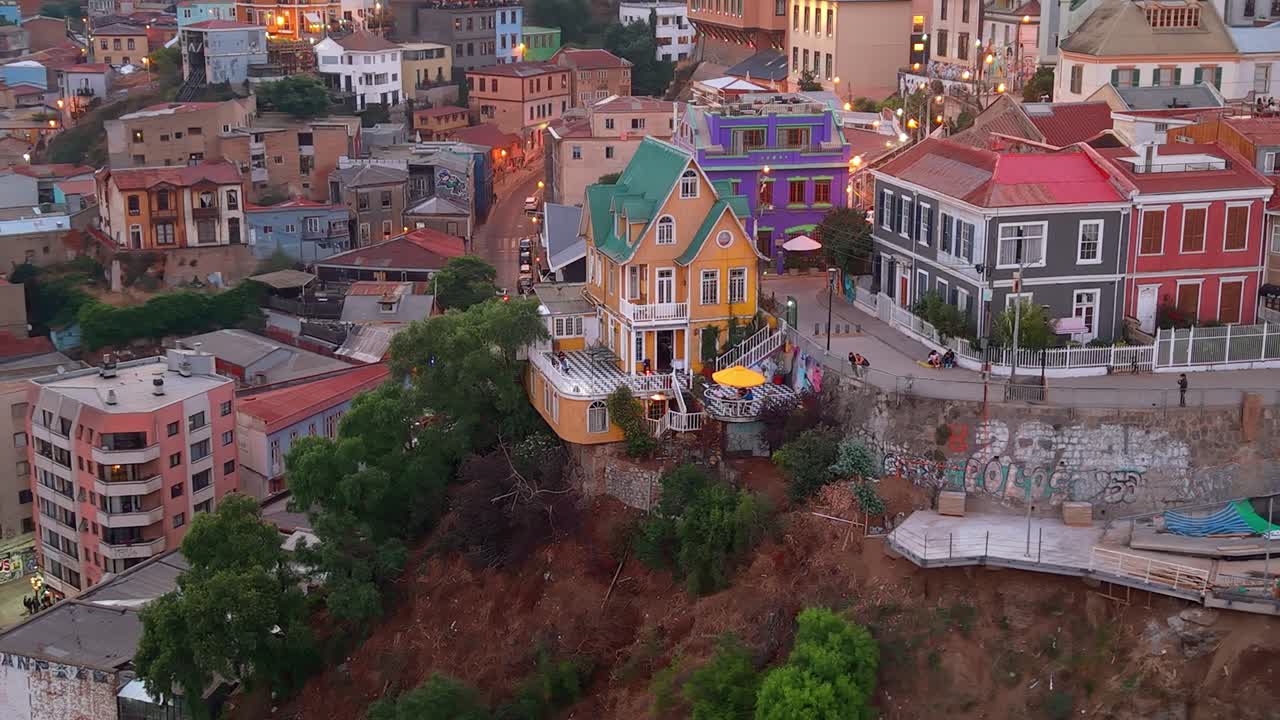 Paseo Atkinson Valparaiso Şili Havadan Tarihi Yamaç Miras Mahallesi