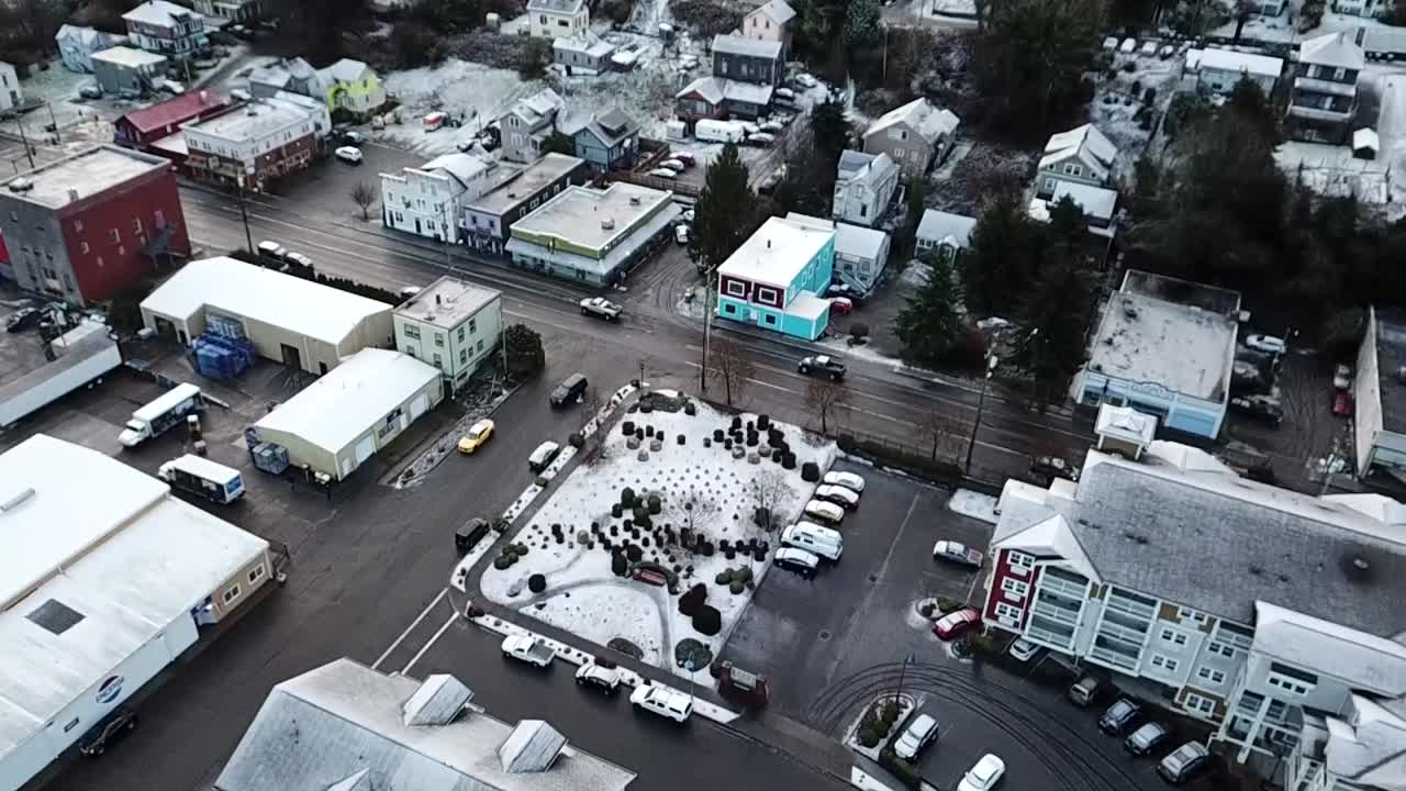 2019년 3월의 아스토리아 오레곤 눈