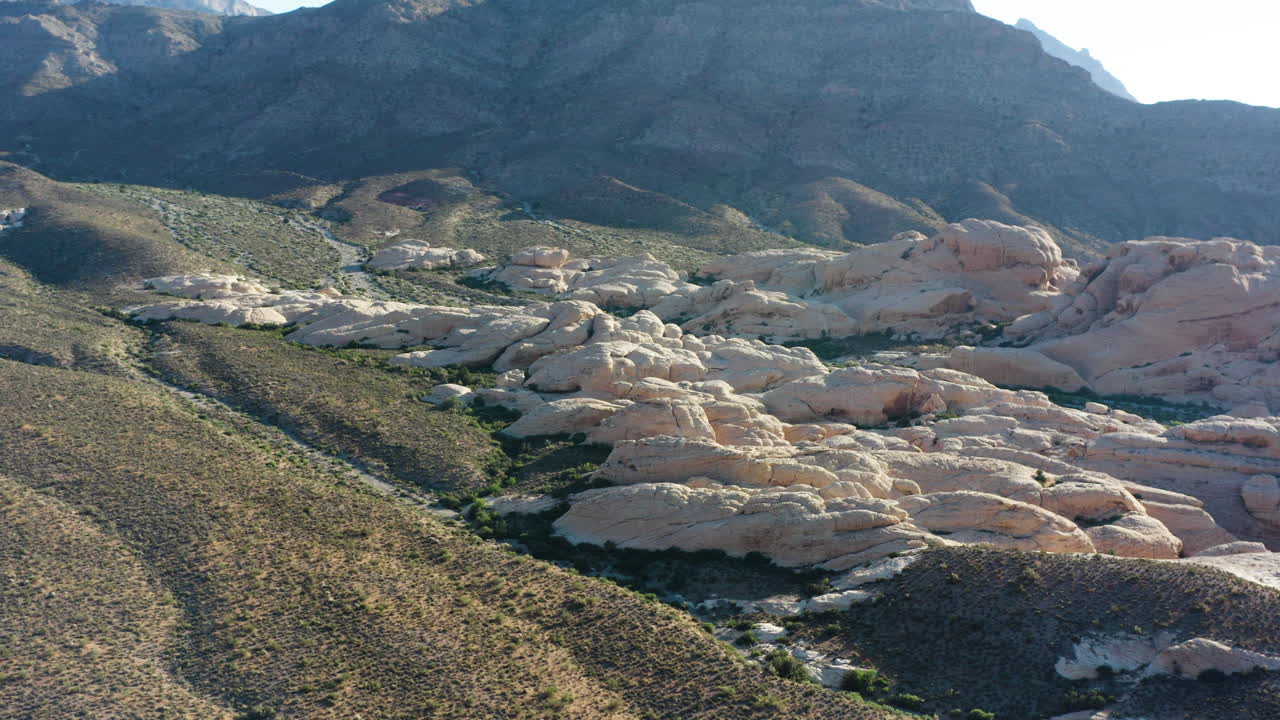 Aerial View of Red Rock Canyon Desert Landscape
