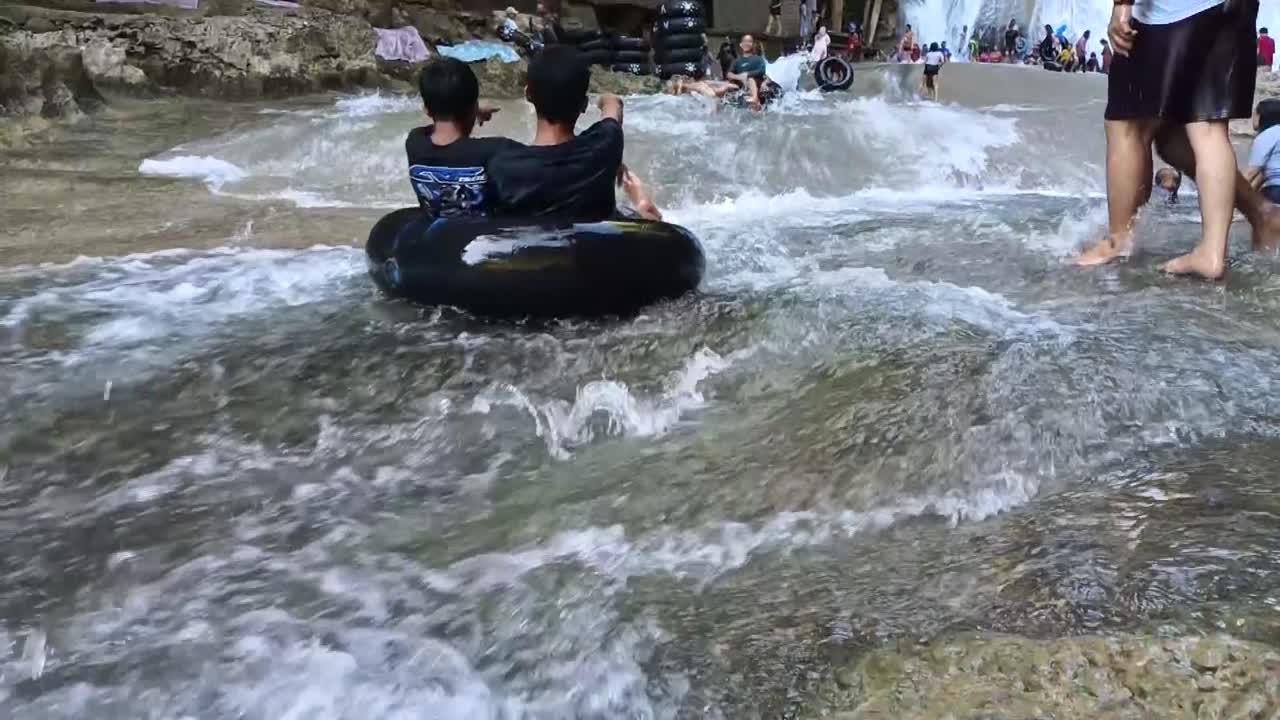 Tubing Down a River in Indonesia