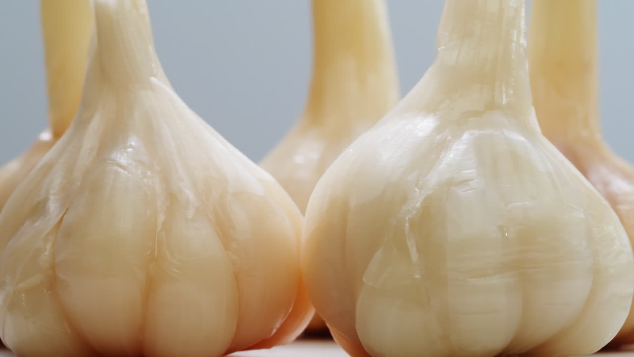 전체 발효 된 마늘, 발효 된 매운 채소, 고품질 4k 영상