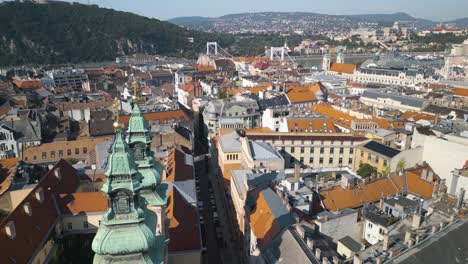 Aerial-View-of-Budapest,-Hungary-on-Typical-Summer-Day