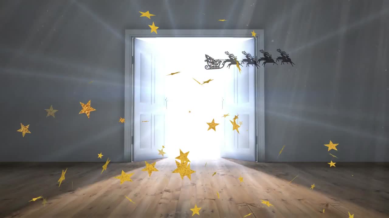 문 위 에 사 ⁇  이 있는  ⁇ 매 에 있는 별 과 산타클로스 의 애니메이션