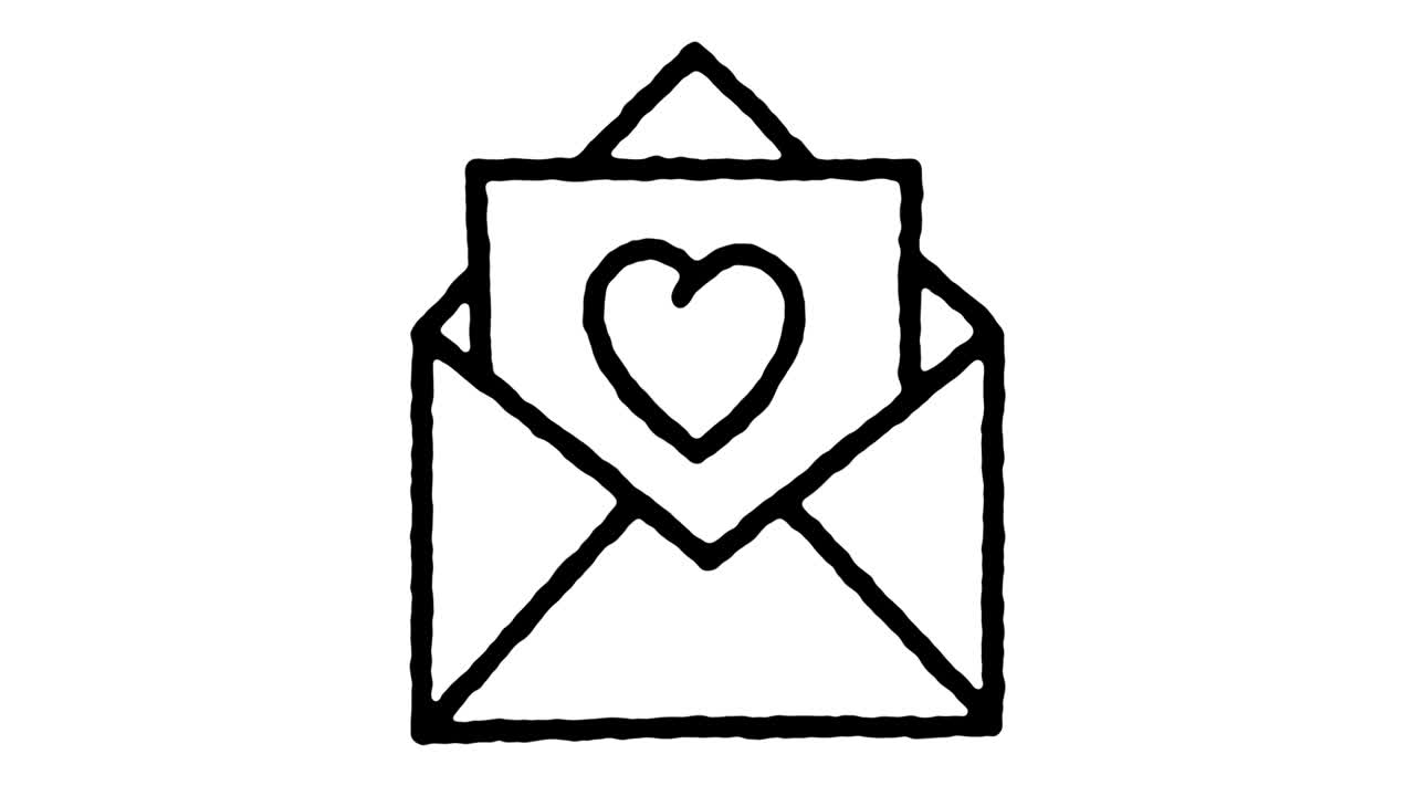 invitación de boda dibujo de la mano de la línea de icono de animación