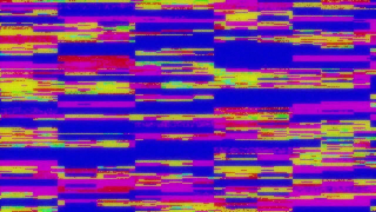 Animation of board with Glitches Pack of 5 text in seamless loop