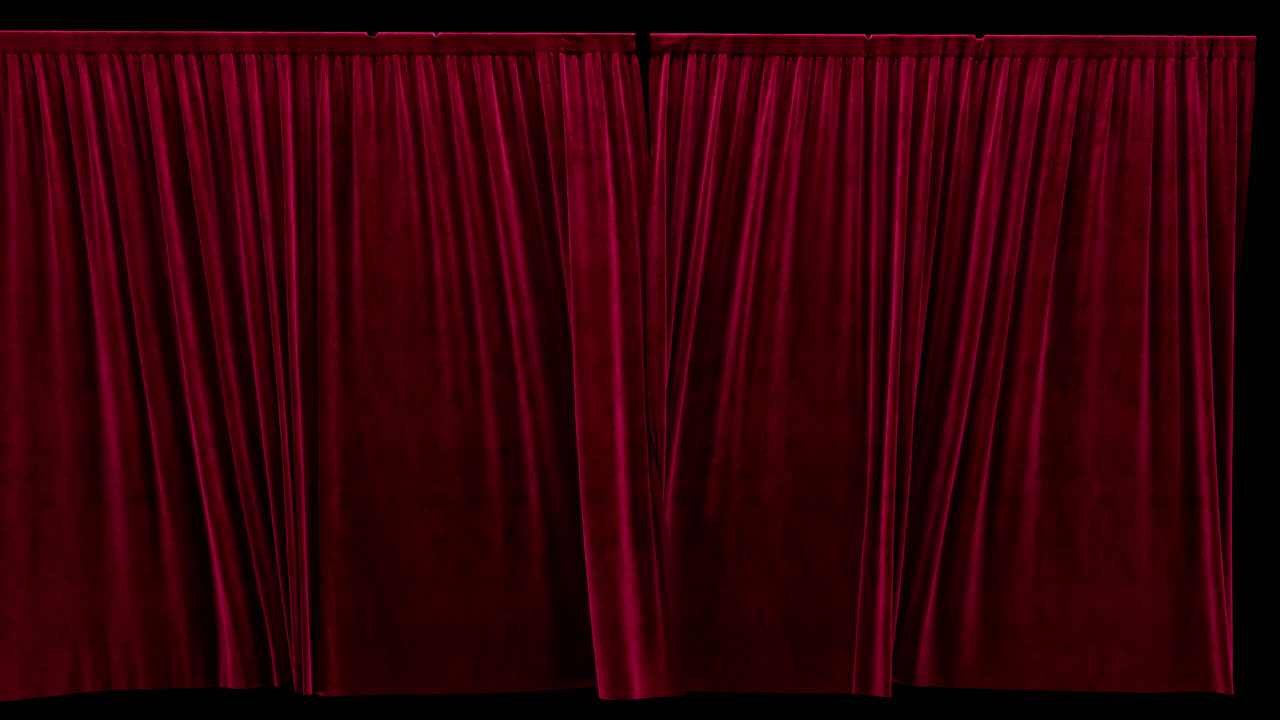 극장 은 벨 커튼과 알파 채널을 닫습니다.