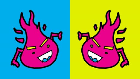 kinderen tekenen pop art naadloze achtergrond met het thema van vuur