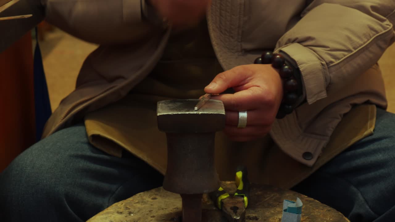 Close Up of Traditional Chinese Workshop Metalworking