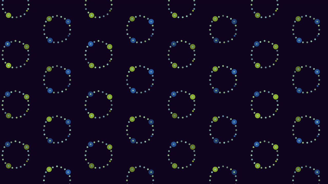 Colorful circles on black background seamless pattern